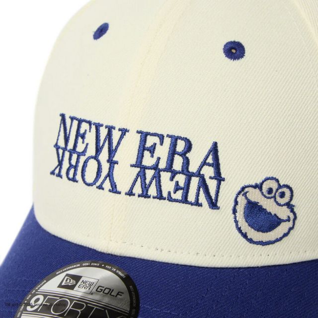 ニューエラ レディース メンズ キャップ コラボ NEWERA GF 940VS SESAME NENY セサミストリート クッキーモンスター キャップ 14682546 クロームホワイト ブルーバイザー ユニセックス ゴルフ 帽子 カーブドバイザー (250904)