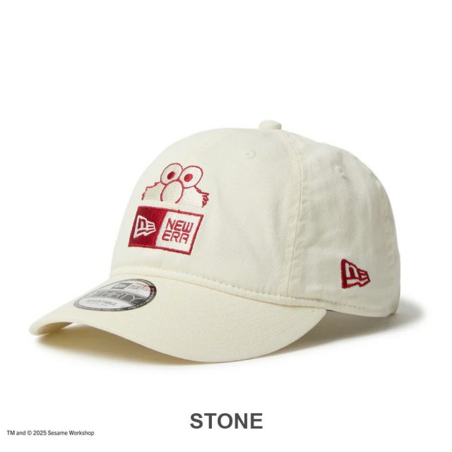 ニューエラ キャップ メンズ NEWERA 930 SESAME BOX LOGO ELMO セサミストリート ボックスロゴ エルモ キャップ ブラック ウォルナット ストーン ユニセックス 調整可能サイズ コラボ限定モデル 14682586 14682585 14682584 (250904)