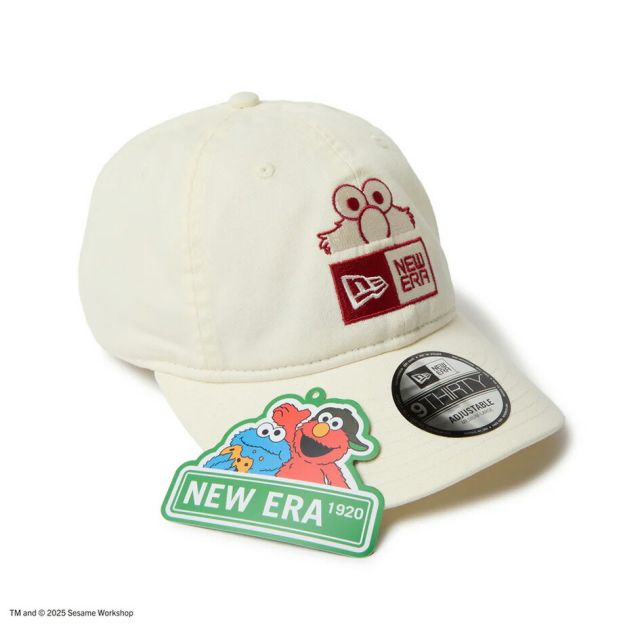 ニューエラ キャップ メンズ NEWERA 930 SESAME BOX LOGO ELMO セサミストリート ボックスロゴ エルモ キャップ ブラック ウォルナット ストーン ユニセックス 調整可能サイズ コラボ限定モデル 14682586 14682585 14682584 (250904)