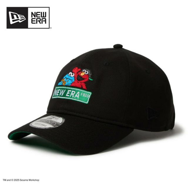 ニューエラ キャップ コラボ NEWERA 920 SESAME NELOGO セサミストリート コラボ キャップ ブラック クロスストラップ ユニセックス ゴルフ 帽子 14682612 (250904)