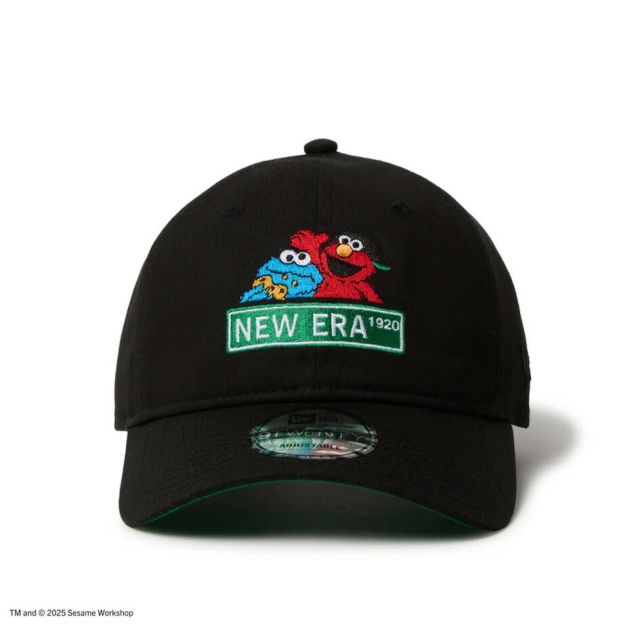 ニューエラ キャップ コラボ NEWERA 920 SESAME NELOGO セサミストリート コラボ キャップ ブラック クロスストラップ ユニセックス ゴルフ 帽子 14682612 (250904)