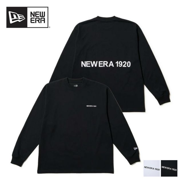 ニューエラ ロンt メンズ NEWERA LS OS CT TEE NE1920 ニューエラ 長袖 オーバーサイズド コットン Tシャツ 1920 ブラック／ホワイト 8oz ヘビーウェイト ユニセックス ロンT ストリート シンプルロゴ 14682695 14682697 メール便 (250904)