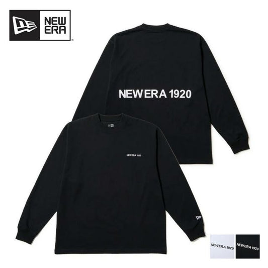 ニューエラ ロンt メンズ NEWERA LS OS CT TEE NE1920 ニューエラ 長袖 オーバーサイズド コットン Tシャツ 1920 ブラック／ホワイト 8oz ヘビーウェイト ユニセックス ロンT ストリート シンプルロゴ 14682695 14682697 メール便 (250904)