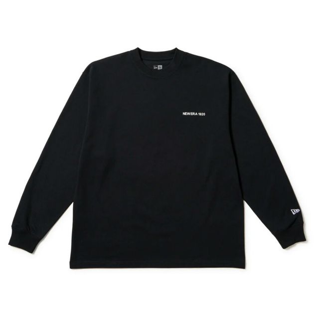 ニューエラ ロンt メンズ NEWERA LS OS CT TEE NE1920 ニューエラ 長袖 オーバーサイズド コットン Tシャツ 1920 ブラック／ホワイト 8oz ヘビーウェイト ユニセックス ロンT ストリート シンプルロゴ 14682695 14682697 メール便 (250904)