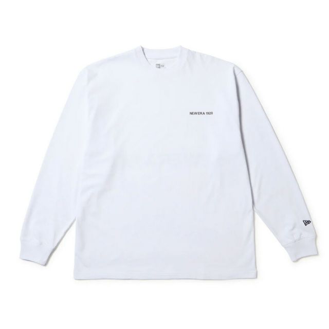 ニューエラ ロンt メンズ NEWERA LS OS CT TEE NE1920 ニューエラ 長袖 オーバーサイズド コットン Tシャツ 1920 ブラック／ホワイト 8oz ヘビーウェイト ユニセックス ロンT ストリート シンプルロゴ 14682695 14682697 メール便 (250904)