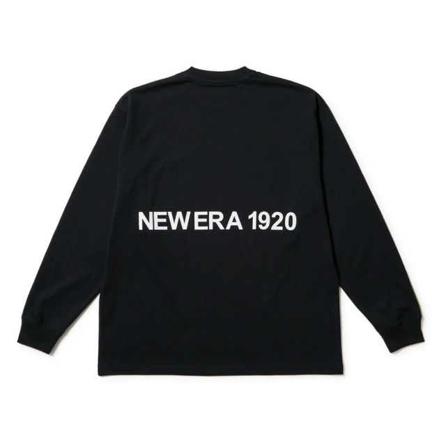 ニューエラ ロンt メンズ NEWERA LS OS CT TEE NE1920 ニューエラ 長袖 オーバーサイズド コットン Tシャツ 1920 ブラック／ホワイト 8oz ヘビーウェイト ユニセックス ロンT ストリート シンプルロゴ 14682695 14682697 メール便 (250904)
