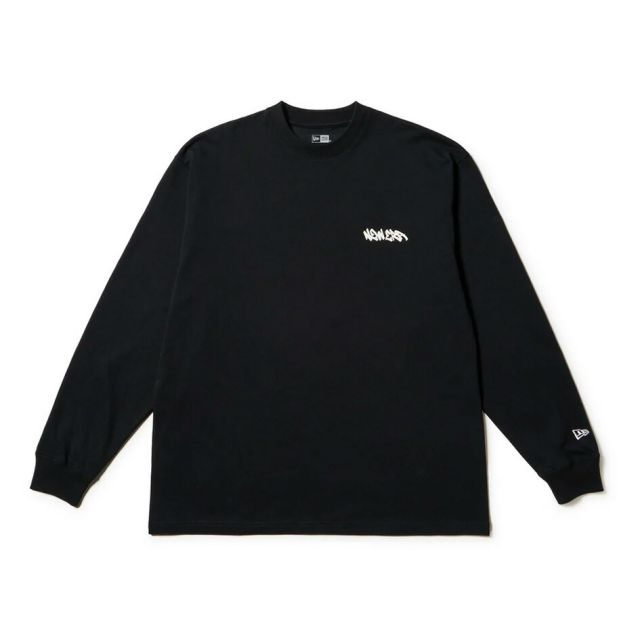 ニューエラ ロンt メンズ 長袖 オーバーサイズド コットン Tシャツ Tagging ブラック ホワイト 14682691 14682689 ストリート風プリント 男女兼用 NEWERA LS OS CT TEE TAGGING 長袖 オーバーサイズド  Tagging 8oz 厚手 メール便 (250904)
