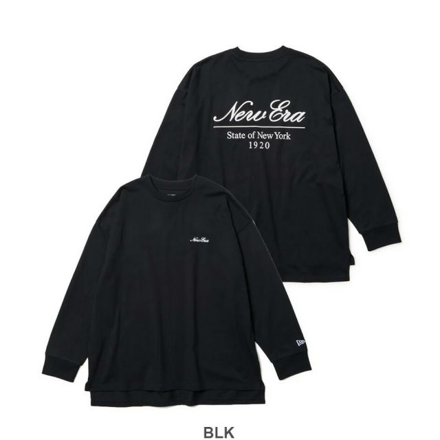 ニューエラ ロンt レディース NEWERA WS LS OVERSIZED COTTON TEE 長袖 オーバーサイズド コットン 14674700 14674699 ブラック ホワイト 女性用 ドロップショルダー オーバーサイズ  14674700 14674699 メール便(250904)