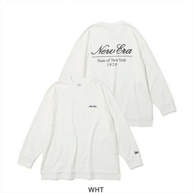 ニューエラ ロンt レディース NEWERA WS LS OVERSIZED COTTON TEE 長袖 オーバーサイズド コットン 14674700 14674699 ブラック ホワイト 女性用 ドロップショルダー オーバーサイズ  14674700 14674699 メール便(250904)