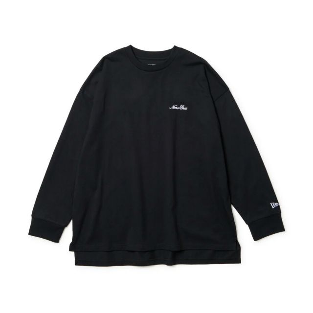 ニューエラ ロンt レディース NEWERA WS LS OVERSIZED COTTON TEE 長袖 オーバーサイズド コットン 14674700 14674699 ブラック ホワイト 女性用 ドロップショルダー オーバーサイズ  14674700 14674699 メール便(250904)