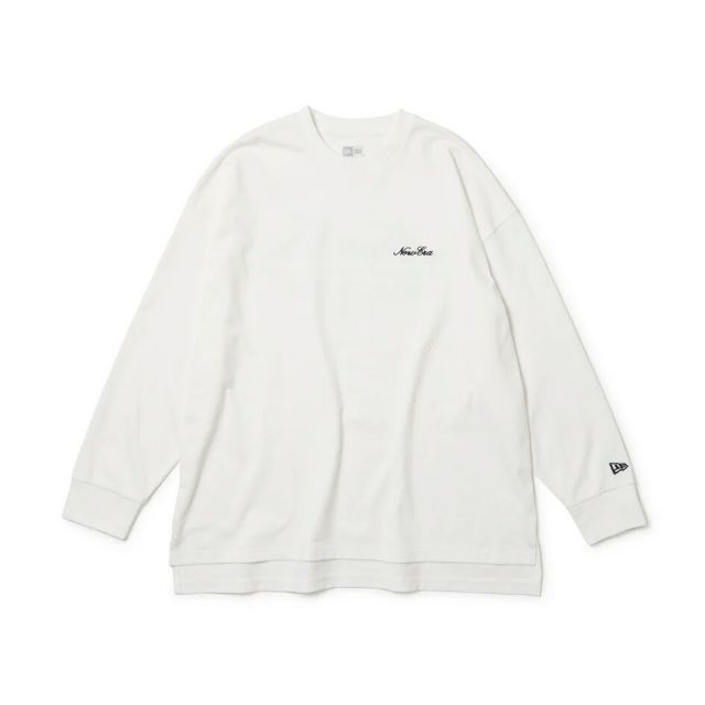 ニューエラ ロンt レディース NEWERA WS LS OVERSIZED COTTON TEE 長袖 オーバーサイズド コットン 14674700 14674699 ブラック ホワイト 女性用 ドロップショルダー オーバーサイズ  14674700 14674699 メール便(250904)