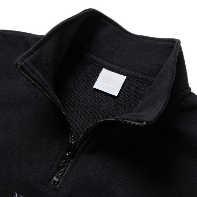 ニューエラ トレーナー 裏起毛 レディース NEWERA WS SWEAT HALF ZIP スウェット ハーフジップ プルオーバー 14674706 14674705 ブラック グレー ハイネック スポーティ ショート丈 ゆったり オーバーサイズ 保温性 (250904)