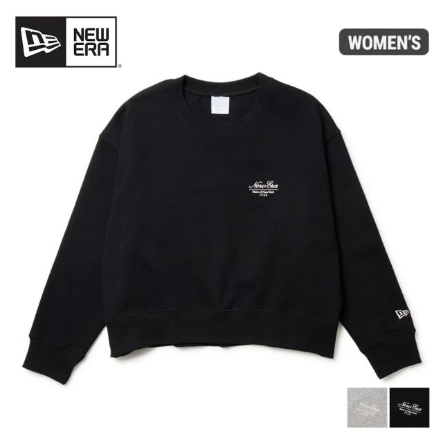 ニューエラ スウェット レディース NEWERA WS SWEAT CREW NECK ベーシック クルーネック 14674710 14674709 ブラック グレー クルーネック スウェット シンプル ベーシック 裏起毛 保温 ゆったり フェミニン (250904)