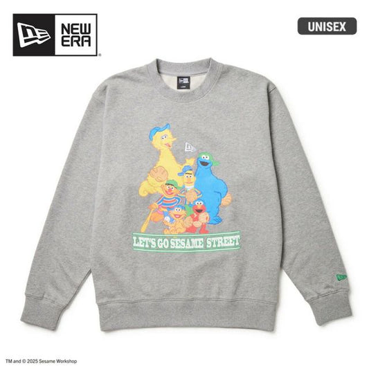 ニューエラ トレーナー 裏毛 NEWERA SW CN SESAME BASEBALL セサミストリート スウェット クルーネック 14682872 Baseball グレー エルモ クッキーモンスター ビッグバード コラボ 11oz コットン ユニセックス (250904)
