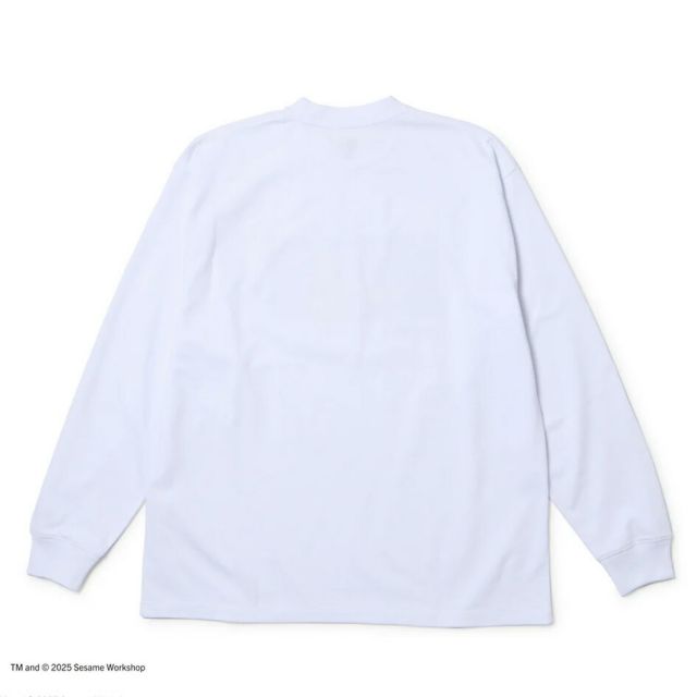 ニューエラ ロンt メンズ NEWERA LS OS TEE SESAME BASEBALL 長袖 オーバーサイズド コットン Tシャツ SESAME STREET セサミストリート Baseball 14682873 ホワイト エルモ クッキーモンスター ビッグバード コラボ 8ozコットン メール便 (250904)