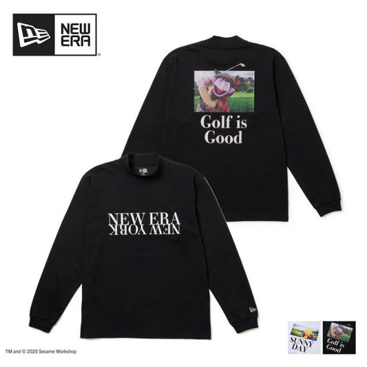 ニューエラ ロンt メンズ NEWERA GF LS HC PF TEE SESAME NENY 長袖 ミッドネック パフォーマンス Tシャツ SESAME STREET セサミストリート Golf is Good / SUNNY DAY クールエラ 吸汗速乾 UVカット ゴルフウェア メール便 (250904)