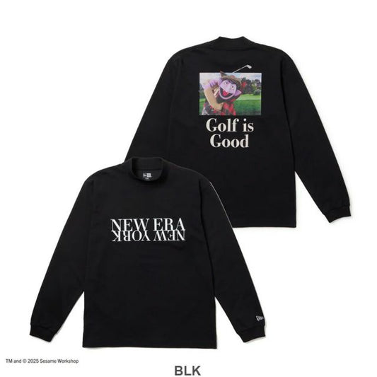 ニューエラ ロンt メンズ NEWERA GF LS HC PF TEE SESAME NENY 長袖 ミッドネック パフォーマンス Tシャツ SESAME STREET セサミストリート Golf is Good / SUNNY DAY クールエラ 吸汗速乾 UVカット ゴルフウェア メール便 (250904)