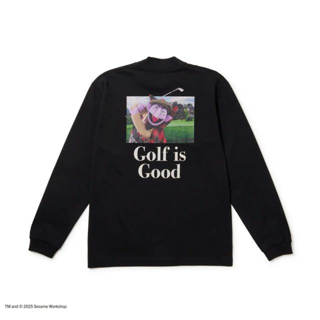 ニューエラ ロンt メンズ NEWERA GF LS HC PF TEE SESAME NENY 長袖 ミッドネック パフォーマンス Tシャツ SESAME STREET セサミストリート Golf is Good / SUNNY DAY クールエラ 吸汗速乾 UVカット ゴルフウェア メール便 (250904)