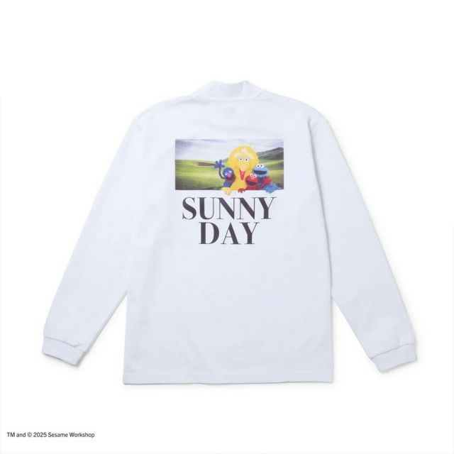ニューエラ ロンt メンズ NEWERA GF LS HC PF TEE SESAME NENY 長袖 ミッドネック パフォーマンス Tシャツ SESAME STREET セサミストリート Golf is Good / SUNNY DAY クールエラ 吸汗速乾 UVカット ゴルフウェア メール便 (250904)