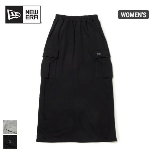 ニューエラ スカート レディース NEWERA WS SWEAT CARGO SKIRT ウィメンズ スウェット カーゴスカート 14674696 14674695 ブラック グレー ドローコード付き スウェット生地 ミディ丈 スポーティ ロングスカート レディース (250904)
