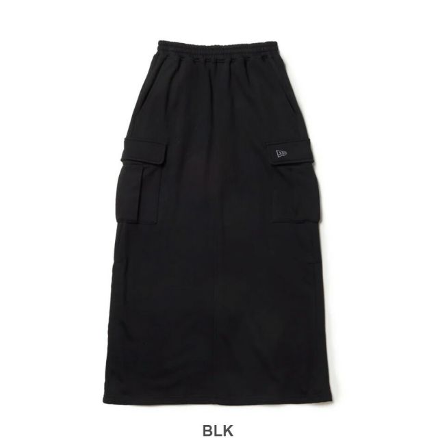 ニューエラ スカート レディース NEWERA WS SWEAT CARGO SKIRT ウィメンズ スウェット カーゴスカート 14674696 14674695 ブラック グレー ドローコード付き スウェット生地 ミディ丈 スポーティ ロングスカート レディース (250904)