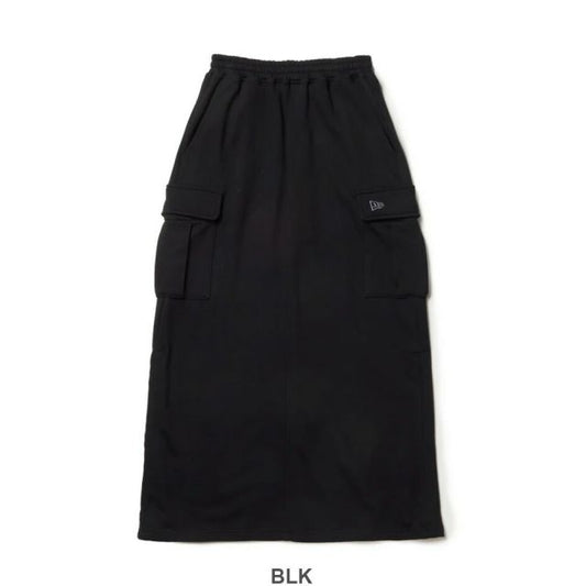 ニューエラ スカート レディース NEWERA WS SWEAT CARGO SKIRT ウィメンズ スウェット カーゴスカート 14674696 14674695 ブラック グレー ドローコード付き スウェット生地 ミディ丈 スポーティ ロングスカート レディース (250904)