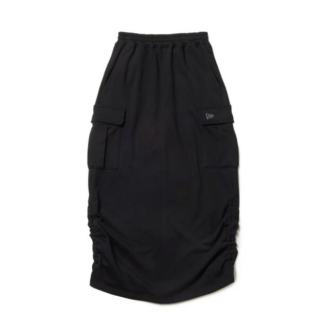ニューエラ スカート レディース NEWERA WS SWEAT CARGO SKIRT ウィメンズ スウェット カーゴスカート 14674696 14674695 ブラック グレー ドローコード付き スウェット生地 ミディ丈 スポーティ ロングスカート レディース (250904)