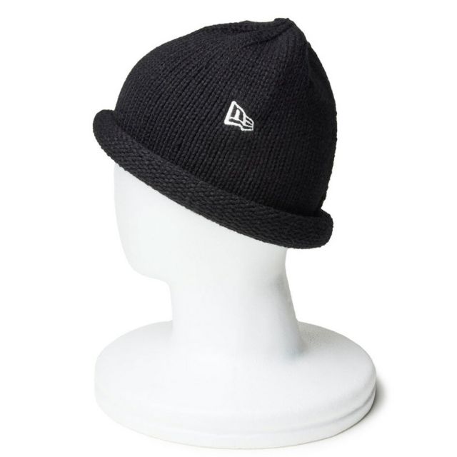 ニューエラロールニット Roll Knit ブラック 14312098 浅めシルエット 90sスケータースタイル ユニセックス ニットキャップ NEWERA ROLL KNIT (251020)