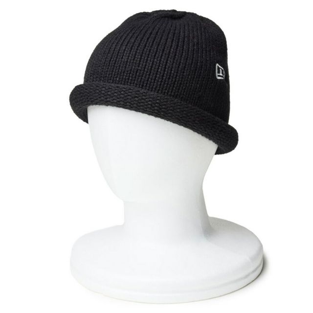 ニューエラロールニット Roll Knit ブラック 14312098 浅めシルエット 90sスケータースタイル ユニセックス ニットキャップ NEWERA ROLL KNIT (251020)