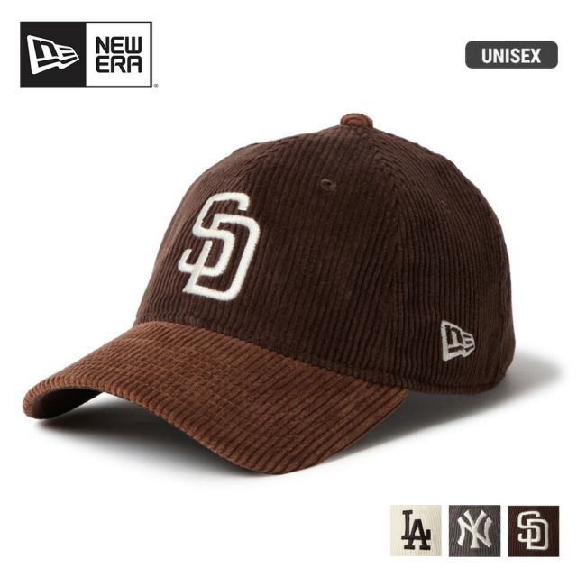 ニューエラ 9TWENTY Corduroy コーデュロイ キャップ サンディエゴ・パドレス ダークブラウン ブラウンバイザー 太畝8ウェル ユニセックスNEWERA 920CS MLB 8W CORD SADPAD DBRN (251020)