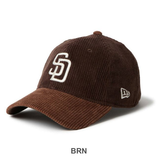 ニューエラ 9TWENTY Corduroy コーデュロイ キャップ サンディエゴ・パドレス ダークブラウン ブラウンバイザー 太畝8ウェル ユニセックスNEWERA 920CS MLB 8W CORD SADPAD DBRN (251020)