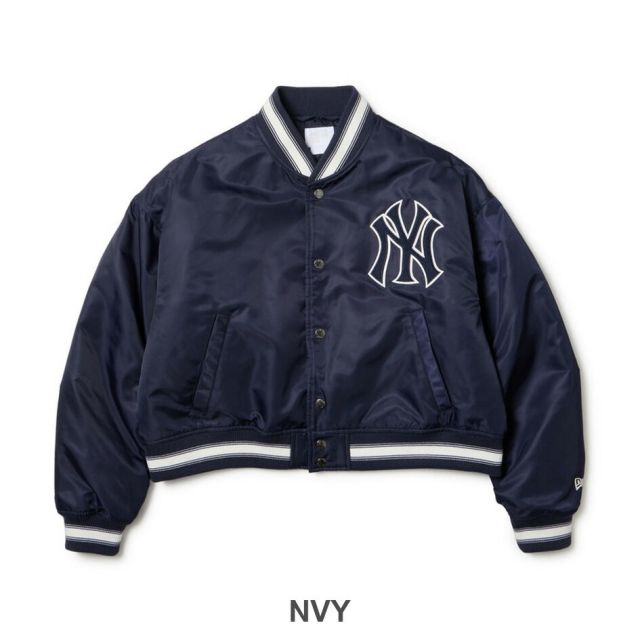 ニューエラ ジャケット レディース バーシティージャケット MLB ドジャース ブラック ヤンキース ネイビー 14674698 14674697 軽量中綿 アウター S M NEWERA WS NYLON VARSITY JACKET (251011)