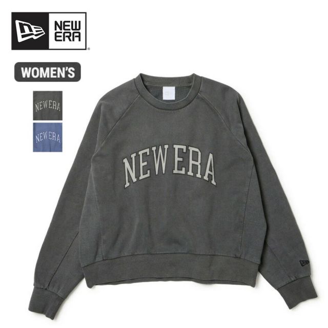 ニューエラ トレーナー レディース NEWERA WS SWEAT CREW NECK GARMENT DYE 14674712 Women's オーバーサイズド クルーネック スウェット 裏毛 ガーメントダイ チャコールグレー(251011)