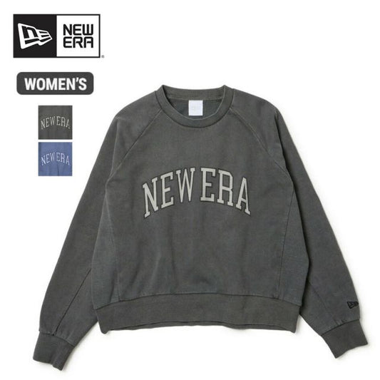 ニューエラ トレーナー レディース NEWERA WS SWEAT CREW NECK GARMENT DYE 14674712 Women's オーバーサイズド クルーネック スウェット 裏毛 ガーメントダイ チャコールグレー(251011)
