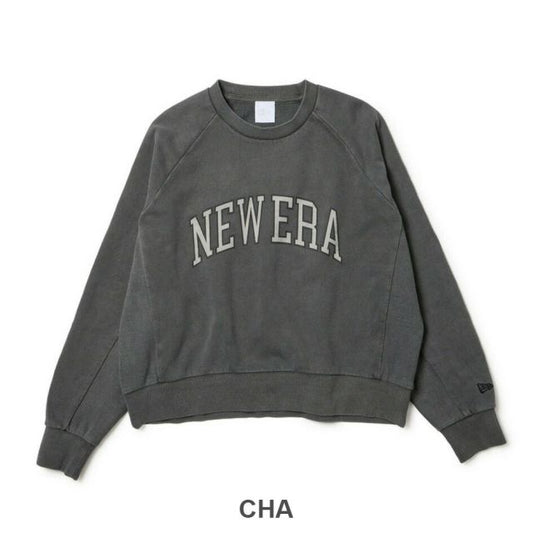 ニューエラ トレーナー レディース NEWERA WS SWEAT CREW NECK GARMENT DYE 14674712 Women's オーバーサイズド クルーネック スウェット 裏毛 ガーメントダイ チャコールグレー(251011)