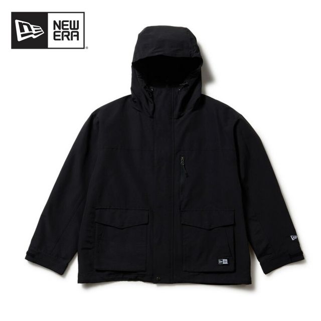 ニューエラ NEWERA MOUNTAIN PARKA ニューエラ マウンテンパーカー ボックスロゴ ウーブンパッチ ブラック 14682676 撥水 アウター ユニセックス (251020)