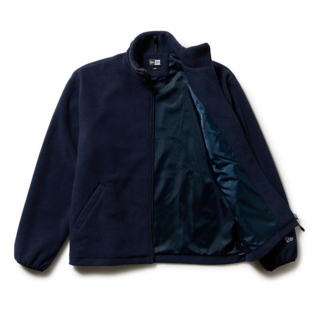 ニューエラ フリース NEWERA FLEECE JACKET フリースジャケット ボックスロゴ ウーブンパッチ ブラック ユニセックス 保温 防寒 軽量 ポリエステル ジャケット ドローコード付き シルエット調整可能 アウター ブルゾン (251011)