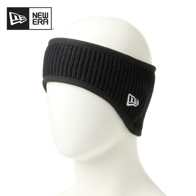 ニューエラ NEW ERA ニット イヤーウォーマー リブ ボックスロゴ ブラック 耳当て ヘッドバンド 防寒 フリース裏地 メンズ レディース ユニセックス 冬用 13772520 NEWERA KNIT EAR WARMER RIB BOX  (251206)