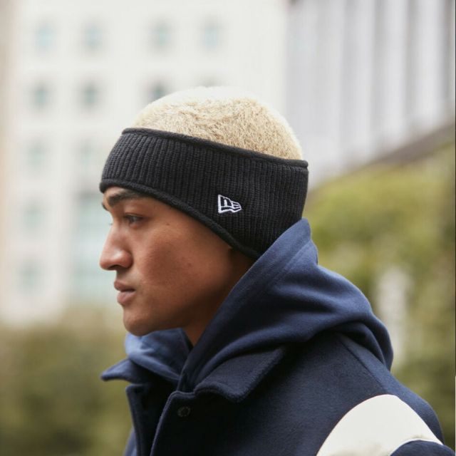 ニューエラ NEW ERA ニット イヤーウォーマー リブ ボックスロゴ ブラック 耳当て ヘッドバンド 防寒 フリース裏地 メンズ レディース ユニセックス 冬用 13772520 NEWERA KNIT EAR WARMER RIB BOX  (251206)