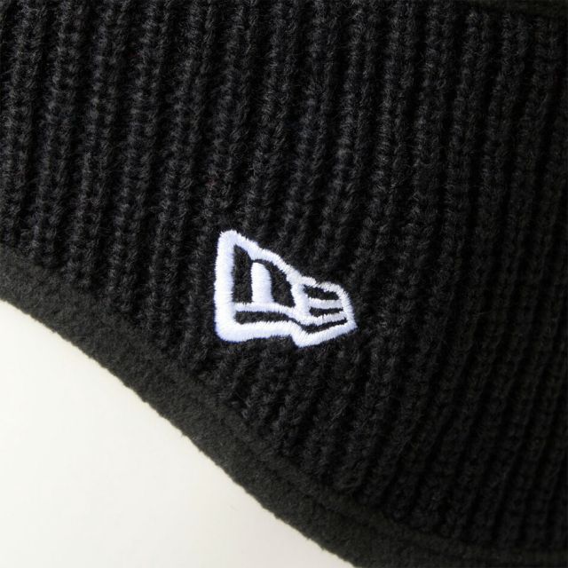 ニューエラ NEW ERA ニット イヤーウォーマー リブ ボックスロゴ ブラック 耳当て ヘッドバンド 防寒 フリース裏地 メンズ レディース ユニセックス 冬用 13772520 NEWERA KNIT EAR WARMER RIB BOX  (251206)