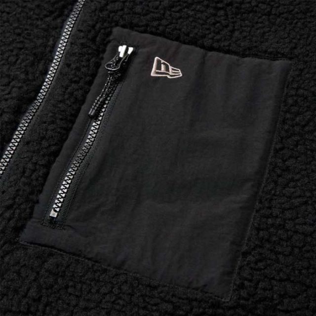 ニューエラ ジャケット メンズ NEWERA 14682729 ボアブルゾン ブラック FW25 オーバーサイズド フリース アウター 秋冬 メンズ レディース ユニセックス 防風 保湿 キャンプ アウトドア