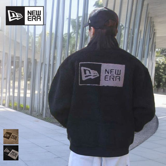 ニューエラ ジャケット メンズ NEWERA 14682729 ボアブルゾン ブラック FW25 オーバーサイズド フリース アウター 秋冬 メンズ レディース ユニセックス 防風 保湿 キャンプ アウトドア