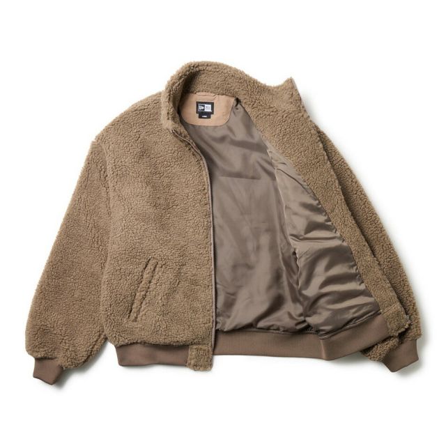 ニューエラ ジャケット メンズ NEWERA 14682729 ボアブルゾン ブラック FW25 オーバーサイズド フリース アウター 秋冬 メンズ レディース ユニセックス 防風 保湿 キャンプ アウトドア