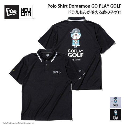 ニューエラ 半袖 鹿の子 ポロシャツ ドラえもん GO PLAY GOLF ブラック ホワイト Polo Shirt Doraemon GO PLAY GOLF 14935371 14935370 NEW ERA ニューエラ ゴルフ ポロシャツ 鹿の子 ユニセックス GF SS POLO SHIRTS DORAEMON GPG  (260316)