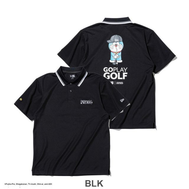 ニューエラ 半袖 鹿の子 ポロシャツ ドラえもん GO PLAY GOLF ブラック ホワイト Polo Shirt Doraemon GO PLAY GOLF 14935371 14935370 NEW ERA ニューエラ ゴルフ ポロシャツ 鹿の子 ユニセックス GF SS POLO SHIRTS DORAEMON GPG  (260316)
