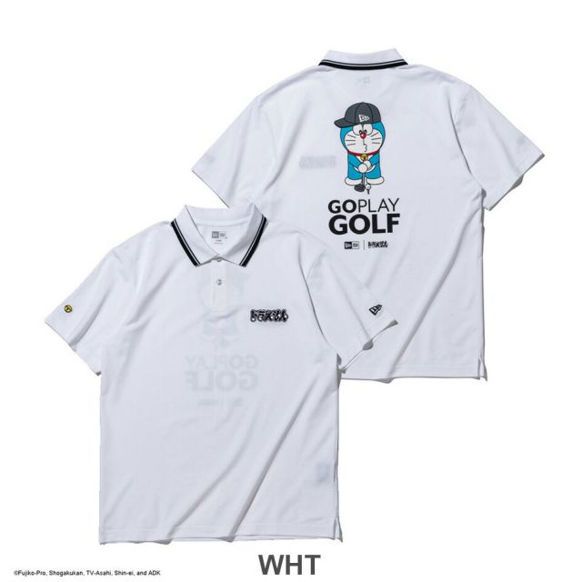 ニューエラ 半袖 鹿の子 ポロシャツ ドラえもん GO PLAY GOLF ブラック ホワイト Polo Shirt Doraemon GO PLAY GOLF 14935371 14935370 NEW ERA ニューエラ ゴルフ ポロシャツ 鹿の子 ユニセックス GF SS POLO SHIRTS DORAEMON GPG  (260316)
