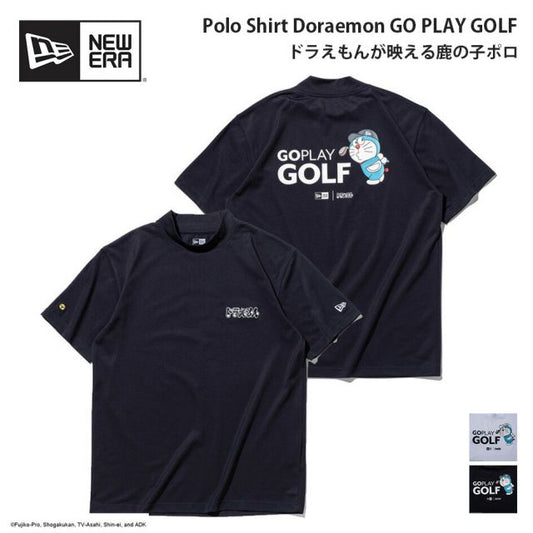 ニューエラ 半袖 鹿の子 ミッドネック Tシャツ ドラえもん ネイビー ホワイト Mid Neck Polo Tee Doraemon 14935373 14935372 NEW ERA ニューエラ ゴルフ 鹿の子 ミッドネック ユニセックス GF SS MID NECK TEE DORAEMON GPG  (260316)