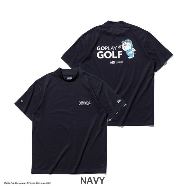 ニューエラ 半袖 鹿の子 ミッドネック Tシャツ ドラえもん ネイビー ホワイト Mid Neck Polo Tee Doraemon 14935373 14935372 NEW ERA ニューエラ ゴルフ 鹿の子 ミッドネック ユニセックス GF SS MID NECK TEE DORAEMON GPG  (260316)