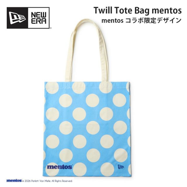 ニューエラ トートバッグ mentos メントス コラボ NEW ERA 14863718 ツイル トートバッグ メンズ レディース バッグ A4 通学 通勤 旅行 コットン TWILL TOTE MENTOS  (260321)