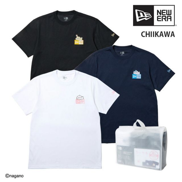 ニューエラ パフォーマンスTシャツ ちいかわ 3枚セット NEW ERA 3P 半袖 COOLERA クールエラ 14864559 ホワイト ブラック ネイビー メンズ レディース ユニセックス 吸汗速乾 UVカット 抗菌 コラボ (260313)